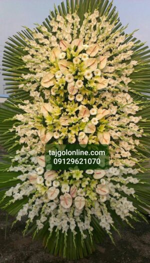 تاج گل 3طبقه ترحیم تسلیت ختم یادبود عزا کد C58