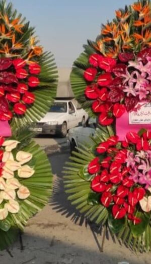 تاج گل دو طبقه تبریک