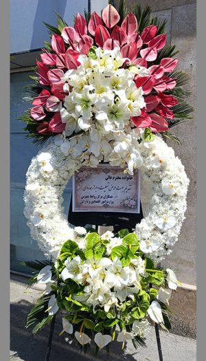 تاج گل ختم و تسلیت ۲طبقه گرد فانتزی کد C118
