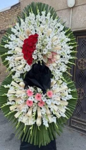 تاج گل ختم ۲طبقه کد C182